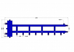 Аквапоника коллектор с гидрострелкой DGB32-U4+1.25.125 на 5 выхода до 70 кВт