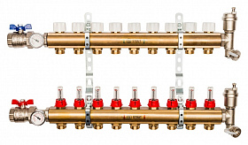 STOUT Коллектор 9 вых с расходомерами в сборе из латуни  