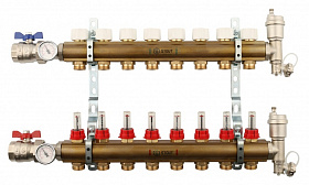 STOUT Коллектор 8 вых с расходомерами в сборе из латуни  