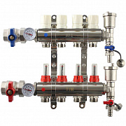 TIM Коллектор с расходомерами KA012 1&quot; х 12 выходов ( в сборе) для теплого пола