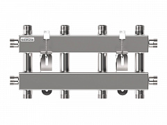 GIDRUSS Двухтрубный коллектор MKSS-60-5DU (вход G 1˝, 5 выходов), нерж.сталь