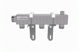 GIDRUSS Коллектор DM-32-25x3 (вход G 1¼˝, транзитный выход G 1¼˝, 3 выхода G 1˝)