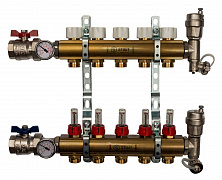 STOUT Коллектор 5 вых с расходомерами в сборе из латуни  