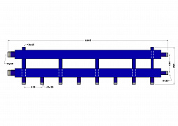 Аквапоника Двухтрубный коллектор DB40-U4+1.25.125 до 100 кВт на 5 выходов