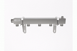 GIDRUSS Коллектор DMSS-32-25x5 (вход G 1¼˝, транзитный выход G 1¼˝, 5 выходов G 1˝), нерж.сталь