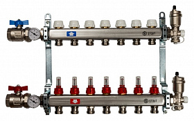 STOUT Коллектор 7 вых с расходомерами в сборе из нержавеющей стали 