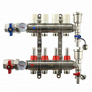 TIM Коллектор с расходомерами KA007 1&quot; х 7 выходов ( в сборе) для теплого пола