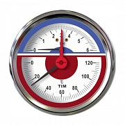 TIM Термоманометр аксиальный 6 бар присоединение: 1/4&quot; наружная 