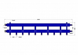 Аквапоника Двухтрубный коллектор DB40-U5+1.25.125 до 100 кВт на 6 выходов