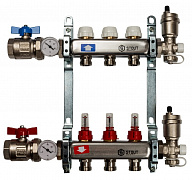 STOUT Коллектор 3 вых с расходомерами в сборе из нержавеющей стали 