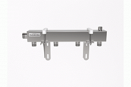 GIDRUSS Коллектор DMSS-25-20x4 (вход G 1˝, транзитный выход G 1˝, 4 выхода G ¾˝), нерж.сталь