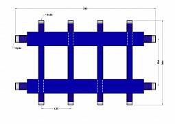 Аквапоника Двухтрубный коллектор DB40-U2+2+1.25.125 до 100 кВт на 5 выходов