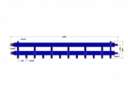 Аквапоника Двухтрубный коллектор DB40-U6+1.25.125 до 100 кВт на 7 выходов