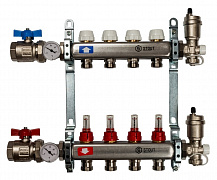 STOUT Коллектор 4 вых с расходомерами в сборе из нержавеющей стали 